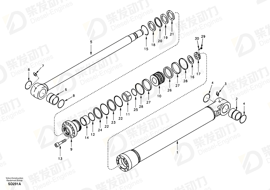 VOLVO Bushing SA9624-11417 Drawing