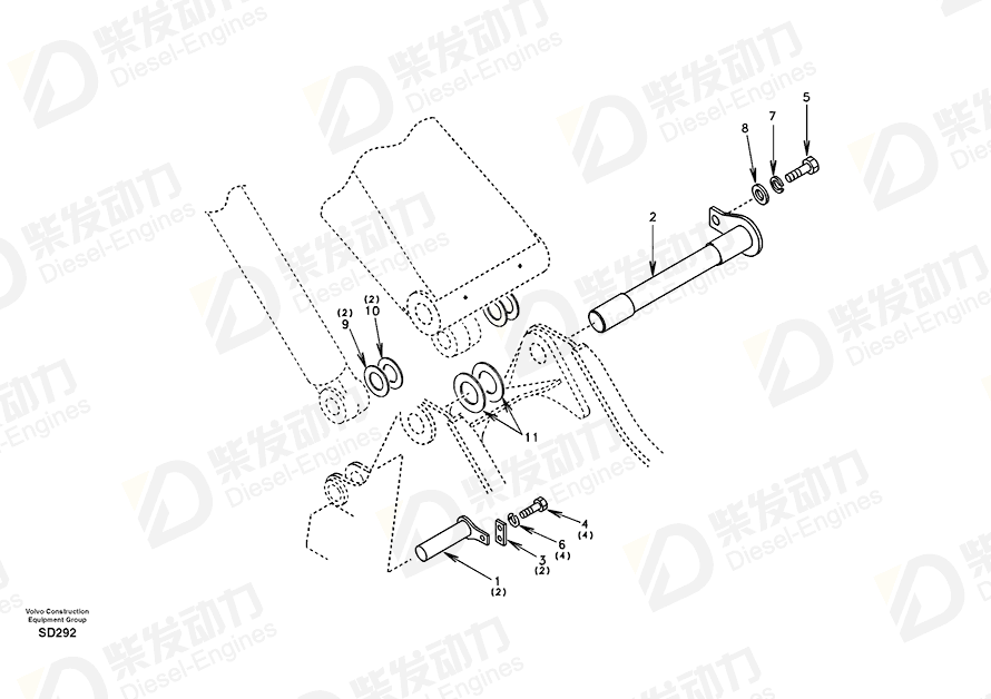 VOLVO Pin SA1173-01162 Drawing