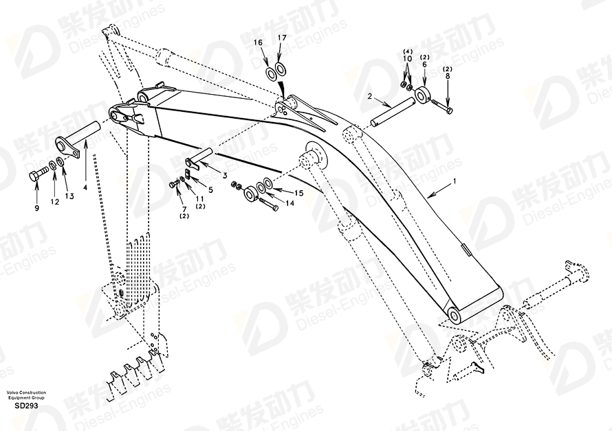 VOLVO Boom SA1173-05120 Drawing