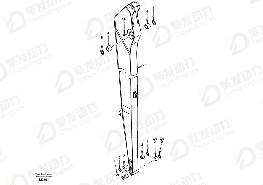 VOLVO Bushing SA1172-01890 Drawing