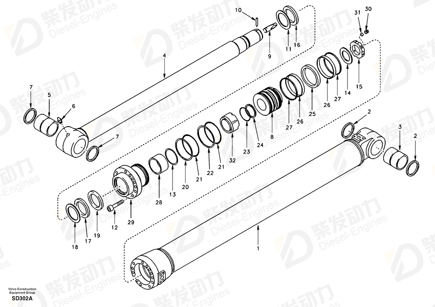 VOLVO Tube assembly 14501212 Drawing