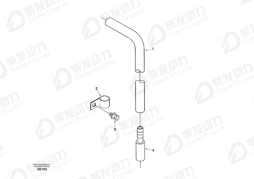 VOLVO Pipe SA3819475 Drawing