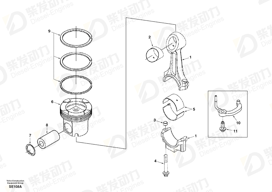 VOLVO Piston SA3803624 Drawing