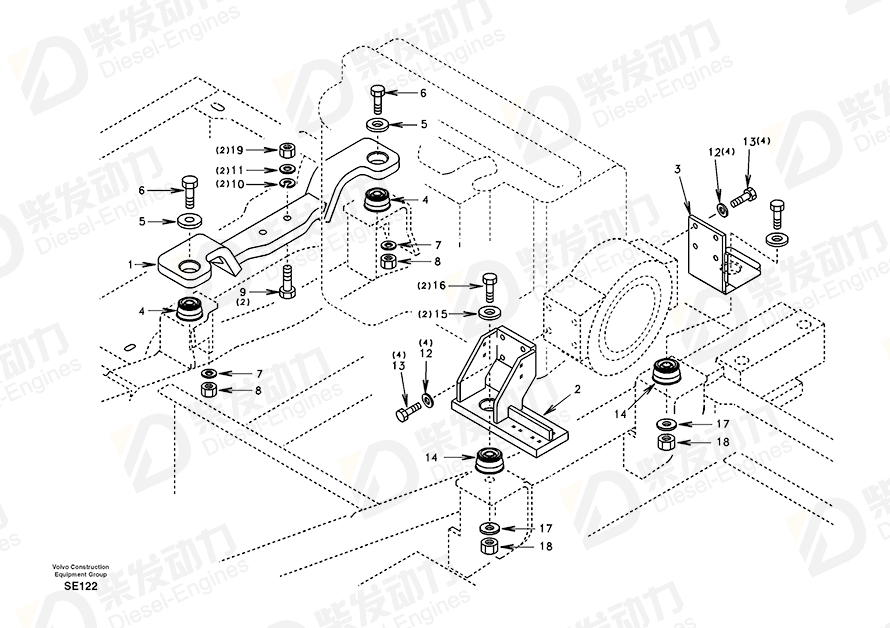VOLVO Bracket SA1112-01051 Drawing VOLVO Bracket SA1112-01051 Drawing
