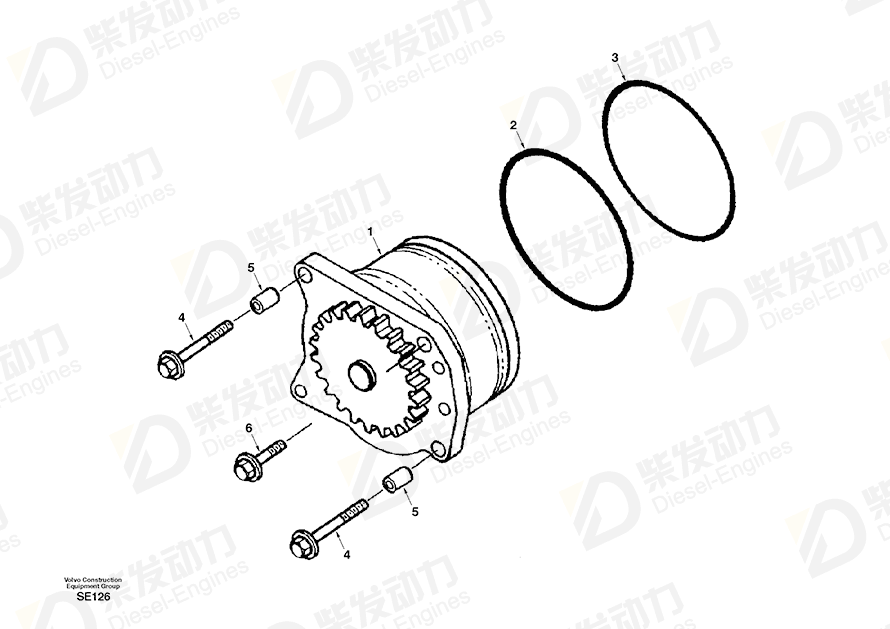 VOLVO Pump SA3895756 Drawing