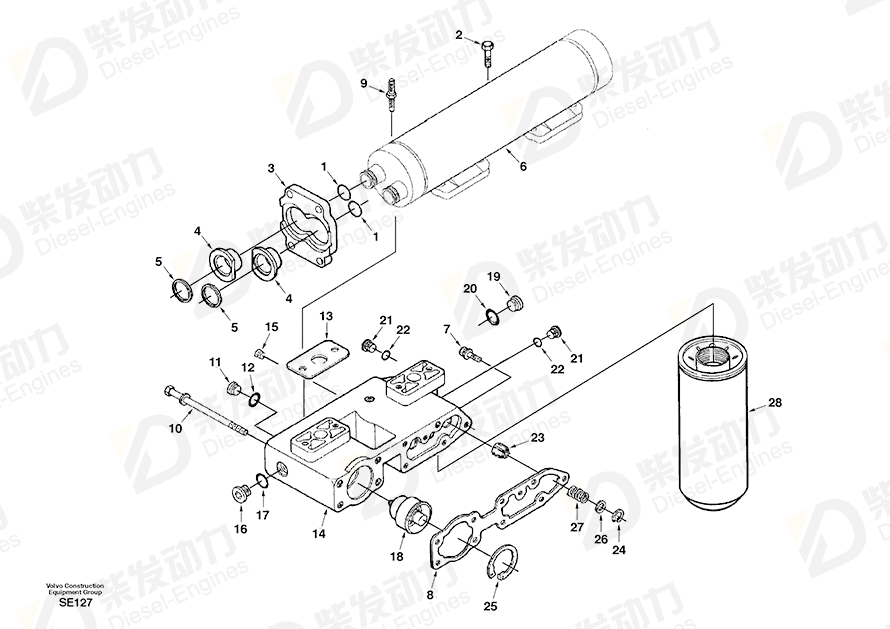 VOLVO Oil filter 14503824 Drawing
