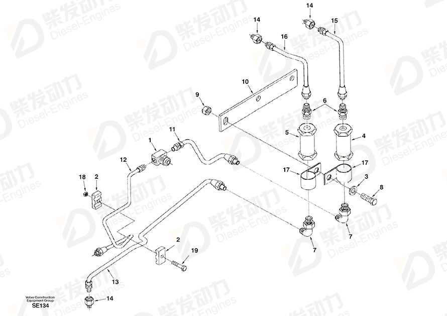 VOLVO Pipe SA3821332 Drawing