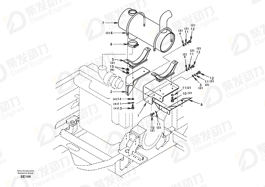 VOLVO Silencer SA1114-00625 Drawing