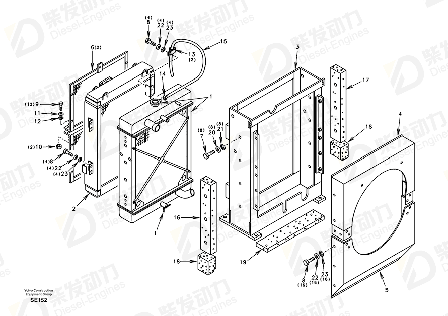 VOLVO Cooling hose SA9962-10838 Drawing VOLVO Cooling hose SA9962-10838 Drawing