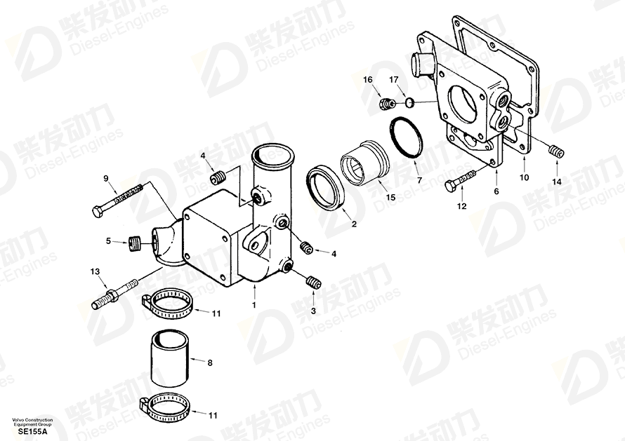 VOLVO Gasket SA3893692 Drawing