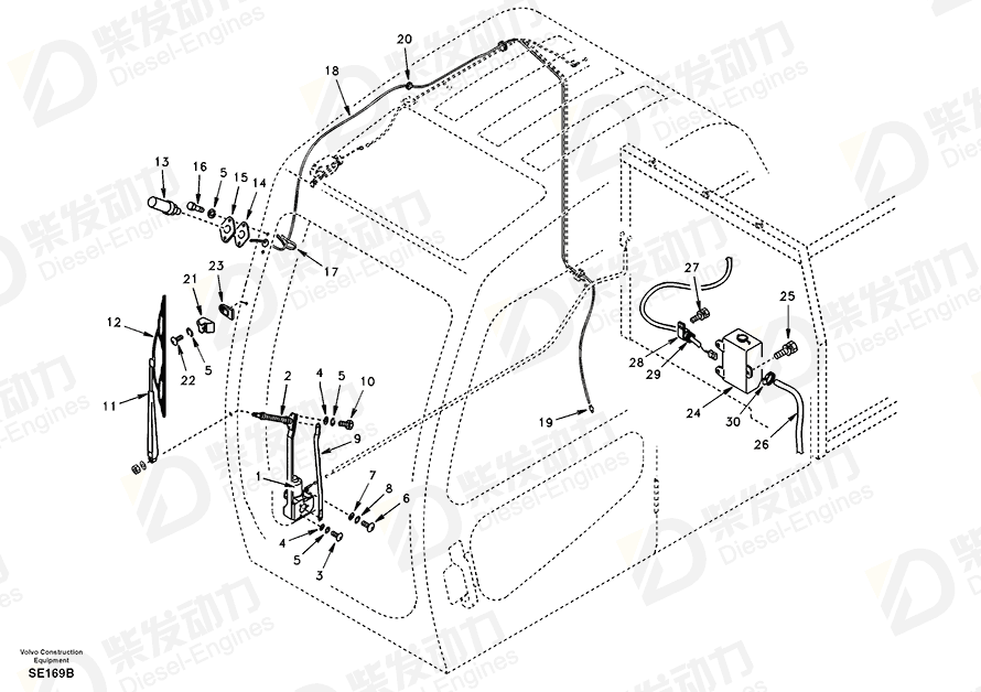 VOLVO Wiper Arm SA1123-00170 Drawing