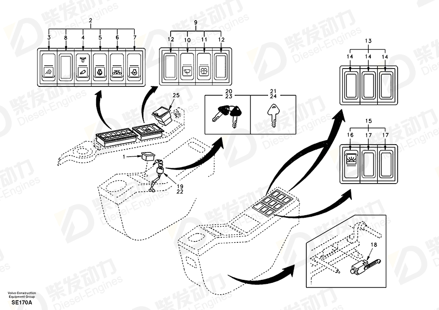 VOLVO Switch SA1123-03190 Drawing