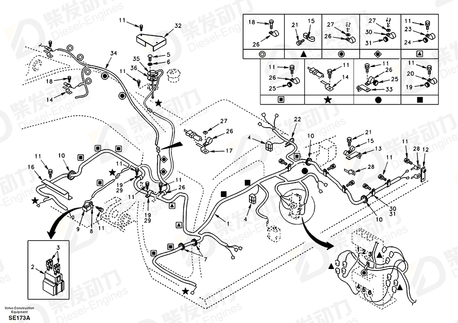 VOLVO Cable harness SA1122-03170 Drawing