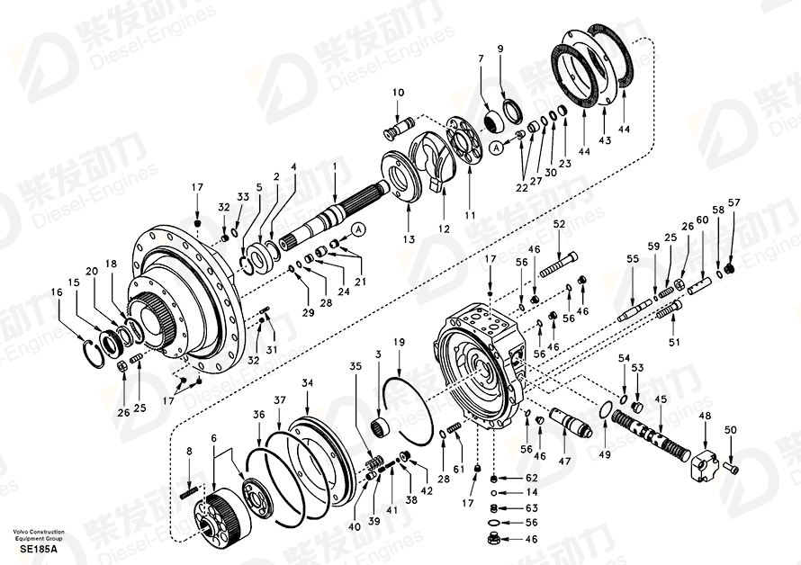 VOLVO Travel motor SA7240-10601 Drawing