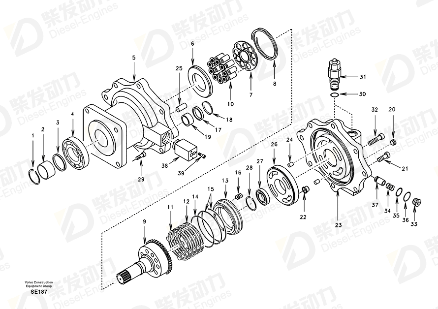 VOLVO RETAINING RING SA8230-01100 Drawing