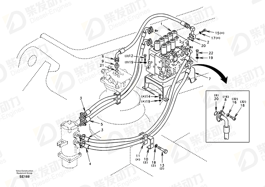 VOLVO Hose SA9459-04860 Drawing