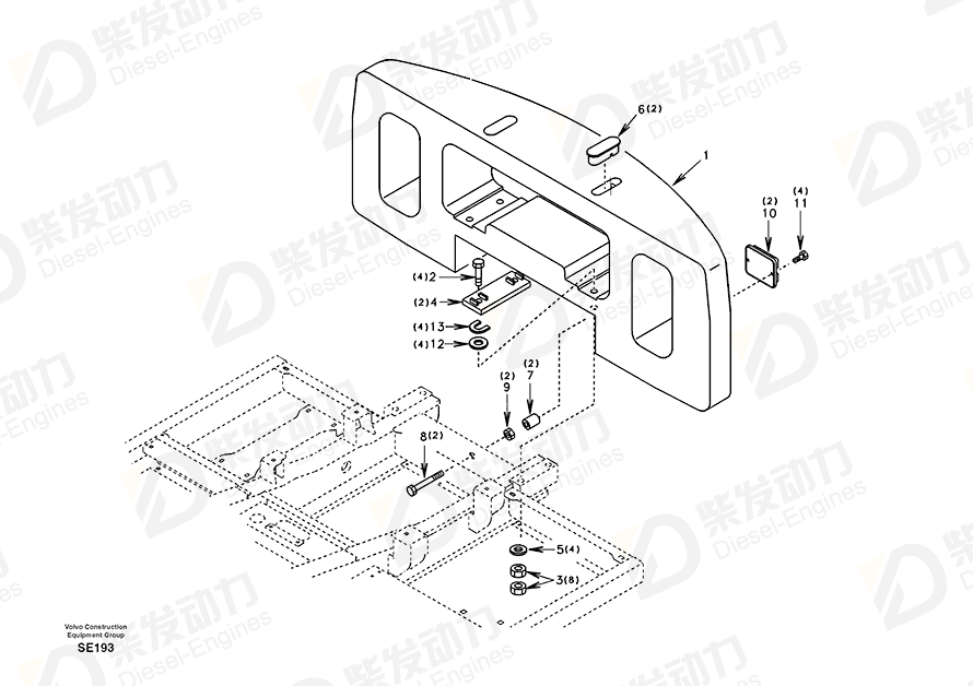 VOLVO Counterweight SA1153-00780 Drawing