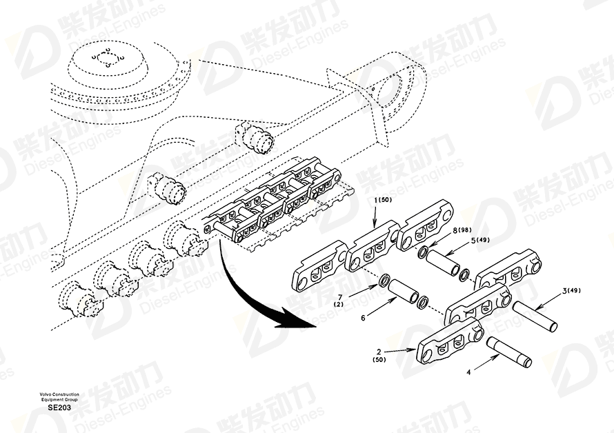 VOLVO Bushing SA1082-03500 Drawing