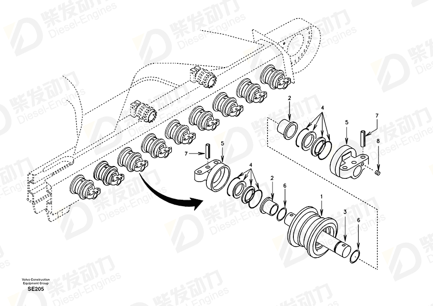 VOLVO Roller SA1081-04411 Drawing VOLVO Roller SA1081-04411 Drawing