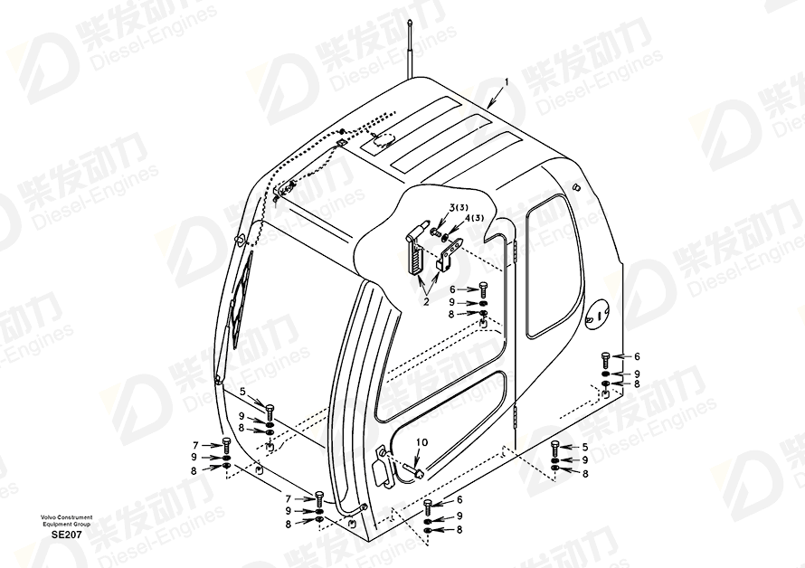 VOLVO Cab SA1166-30790 Drawing VOLVO Cab SA1166-30790 Drawing