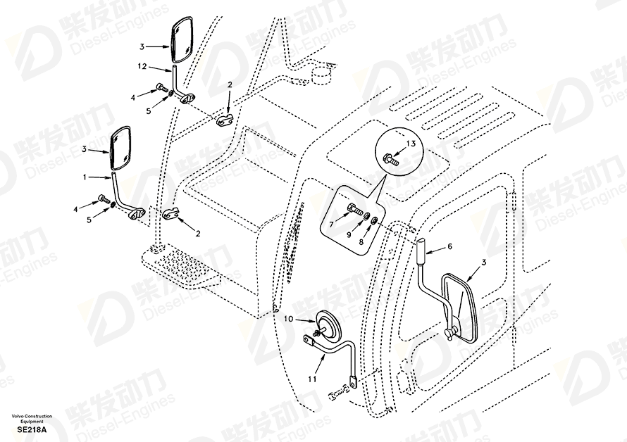 VOLVO Stay SA1166-03510 Drawing VOLVO Stay SA1166-03510 Drawing