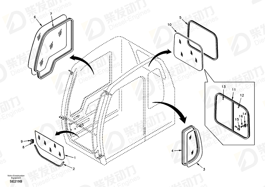 VOLVO Glass SA1166-30200 Drawing