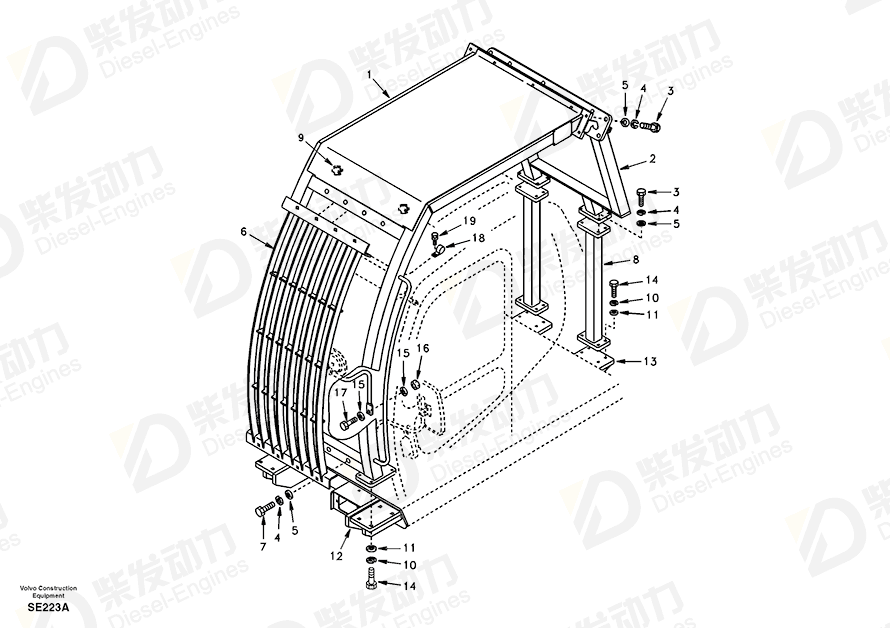 VOLVO Fall Protection SA1166-02520 Drawing VOLVO Fall Protection SA1166-02520 Drawing