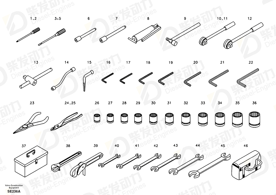 VOLVO Allen key SA9719-04000 Drawing