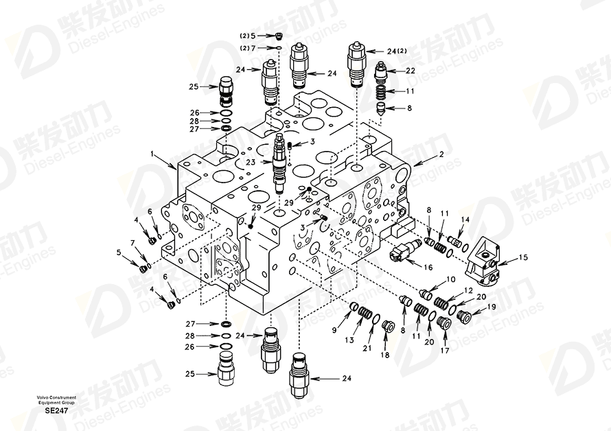 VOLVO Control valve SA1142-05712 Drawing