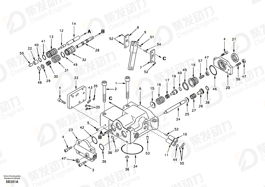 VOLVO Stem SA7223-01280 Drawing VOLVO Stem SA7223-01280 Drawing