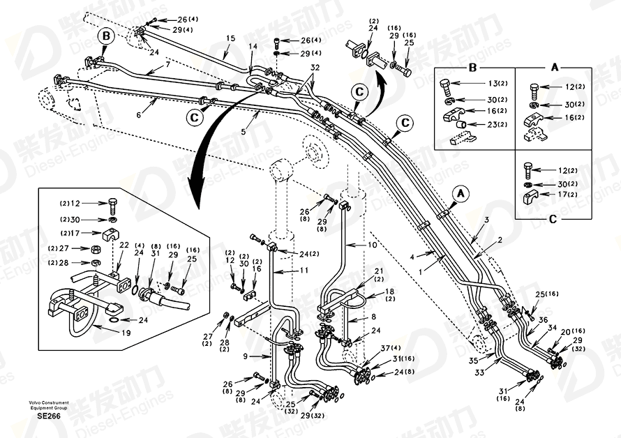 VOLVO Bar SA9376-04342 Drawing