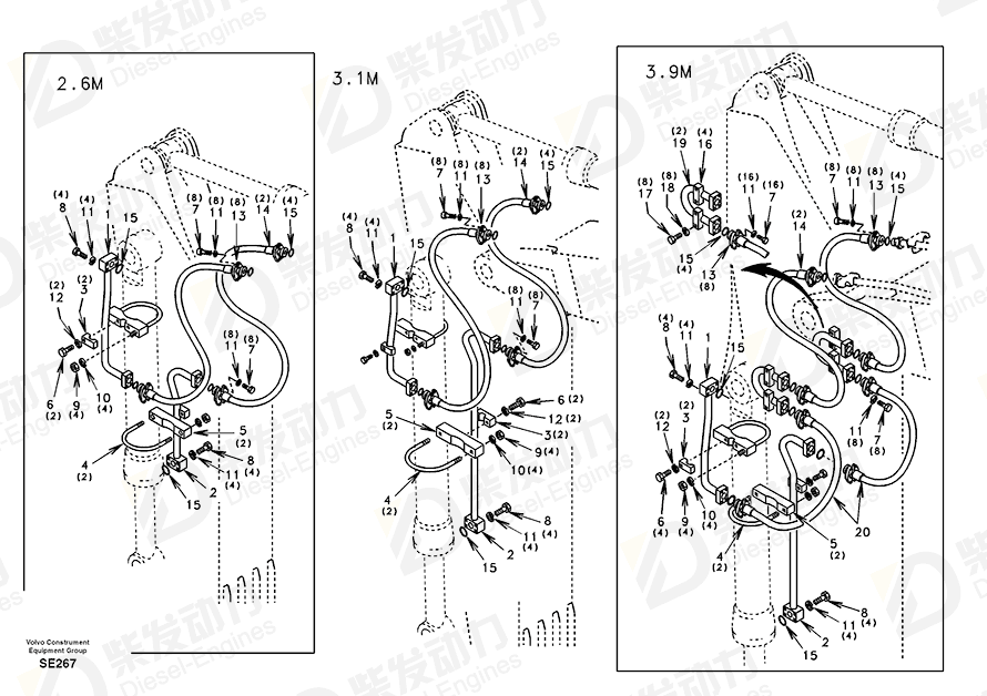 VOLVO Pipe SA1074-04421 Drawing VOLVO Pipe SA1074-04421 Drawing