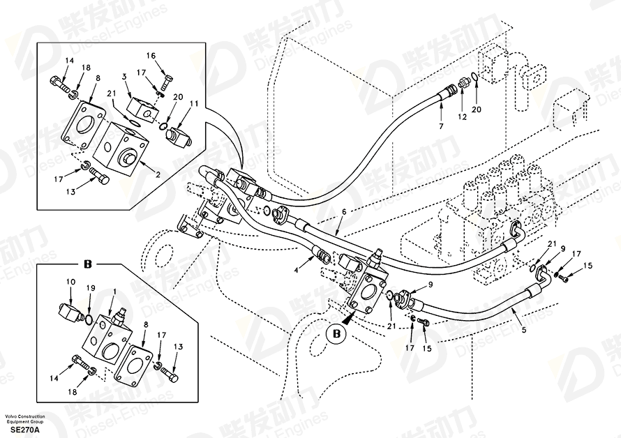 VOLVO Hose SA9451-07220 Drawing