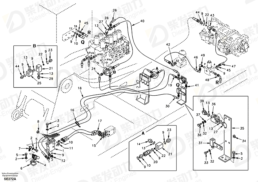 VOLVO Hose assembly SA9453-03346 Drawing VOLVO Hose assembly SA9453-03346 Drawing