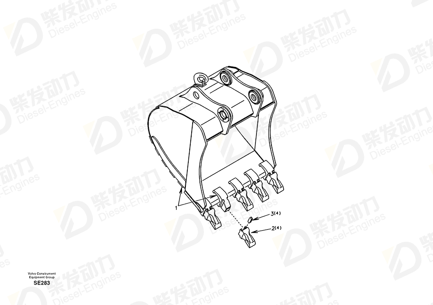 VOLVO Bucket SA1171-80670 Drawing VOLVO Bucket SA1171-80670 Drawing