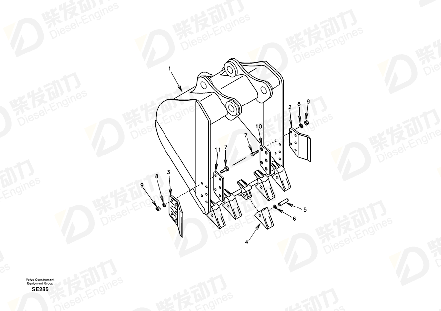 VOLVO Plate SA1071-00850 Drawing VOLVO Plate SA1071-00850 Drawing