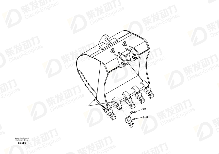 VOLVO Bucket SA1171-70190 Drawing VOLVO Bucket SA1171-70190 Drawing