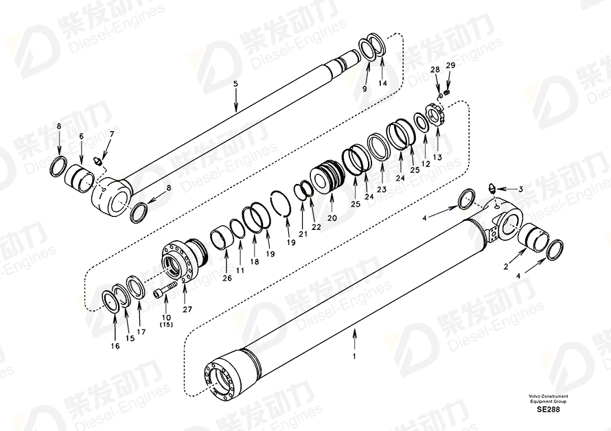 VOLVO Piston seal SA9562-11500 Drawing