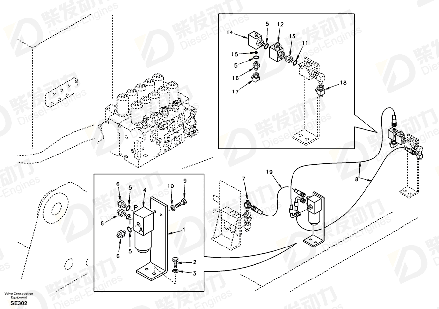 VOLVO Support SA14511340 Drawing VOLVO Support SA14511340 Drawing