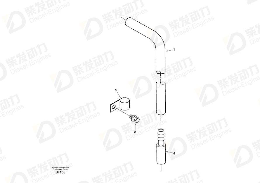 VOLVO Hose SA3255124 Drawing