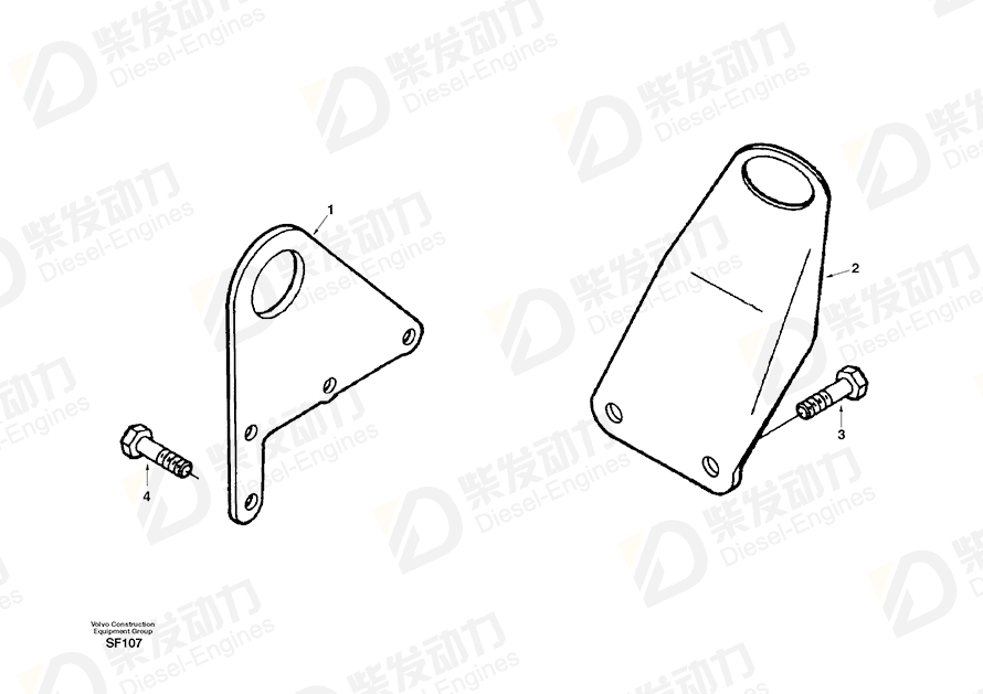 VOLVO Bracket SA3883586 Drawing