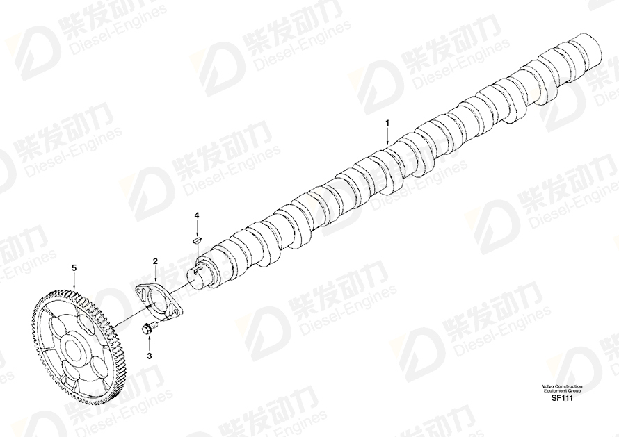 VOLVO Camshaft SA3895805 Drawing