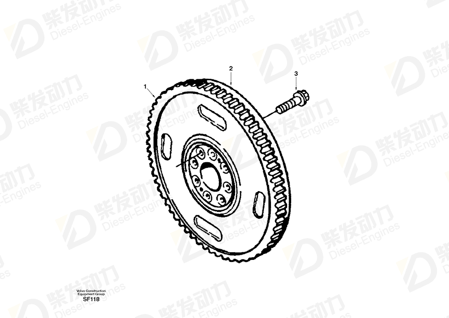 VOLVO Flywheel SA3254856 Drawing