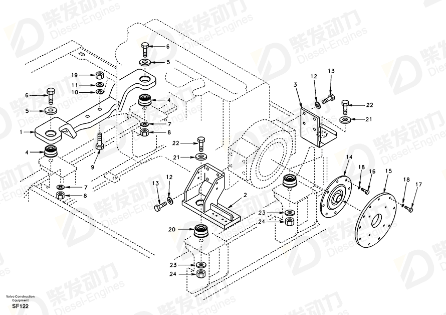 VOLVO Bracket SA1112-01032 Drawing