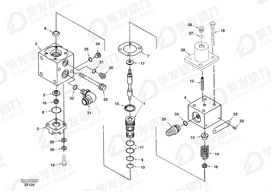 VOLVO Valve assembly SA3070167 Drawing VOLVO Valve assembly SA3070167 Drawing