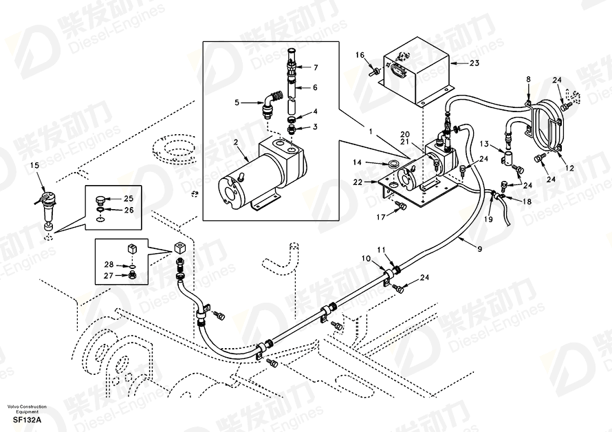 VOLVO Hose 14501778 Drawing