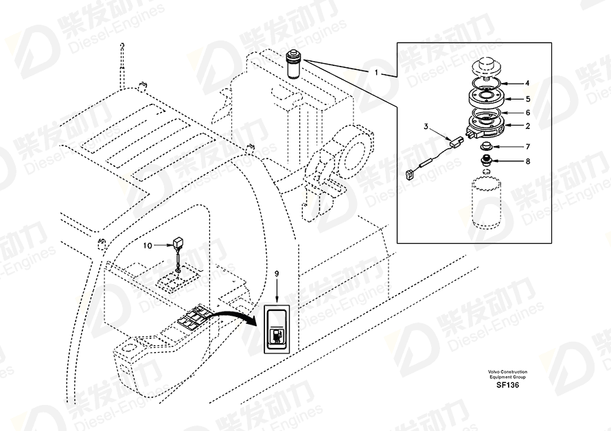 VOLVO Fuel heater SA3321617 Drawing
