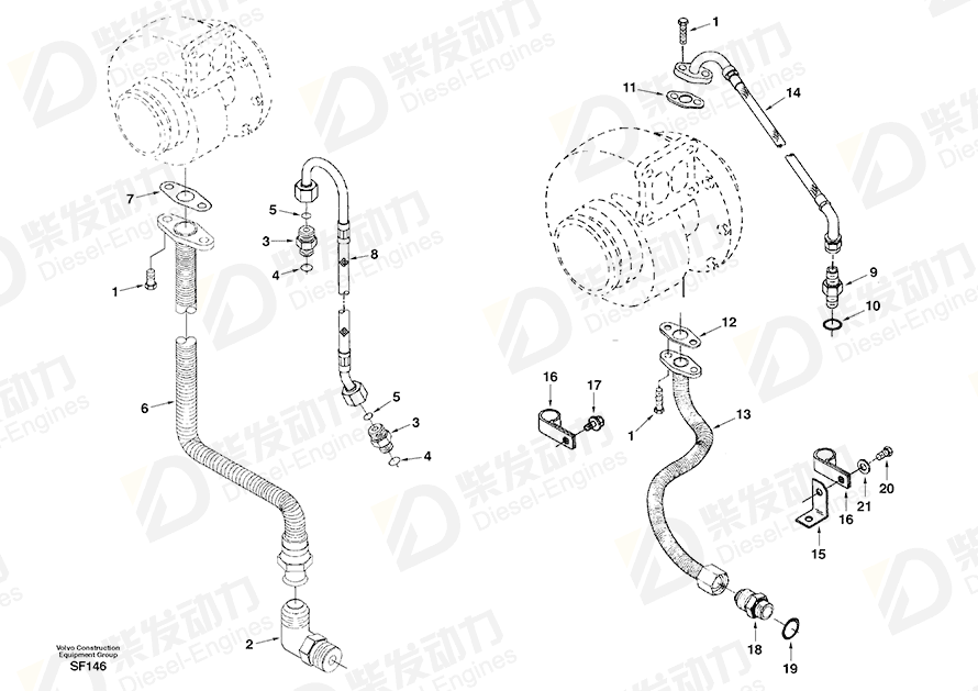 VOLVO Hose SA3899849 Drawing