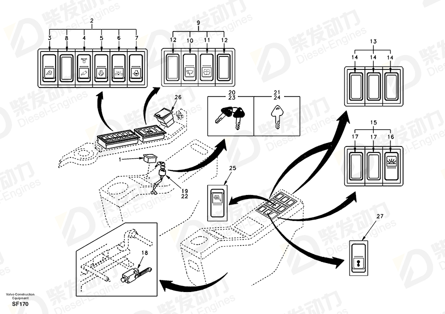 VOLVO Switch SA1123-04080 Drawing