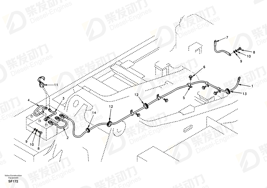 VOLVO Battery cable SA1121-00560 Drawing VOLVO Battery cable SA1121-00560 Drawing